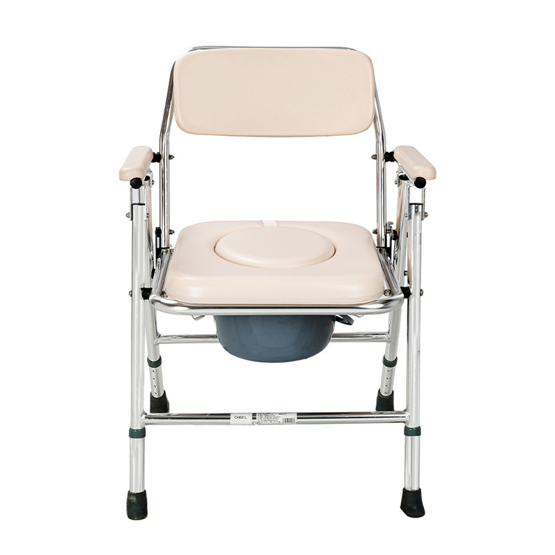 Comfortable Aluminum Commode Chair With Armrest