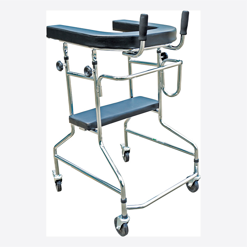 Большой многофункциональный стальной ходун с 4 колесами Большой многофункциональный стальной ходун с 4 колесами