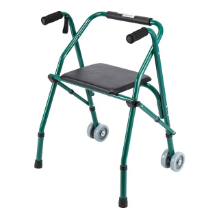 Trotteur pliant en acier avec siège et 2 roues