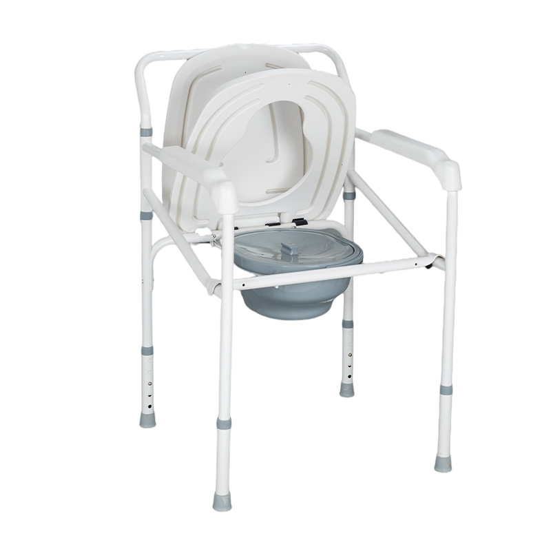 Height Adjustable Steel Commode Chair