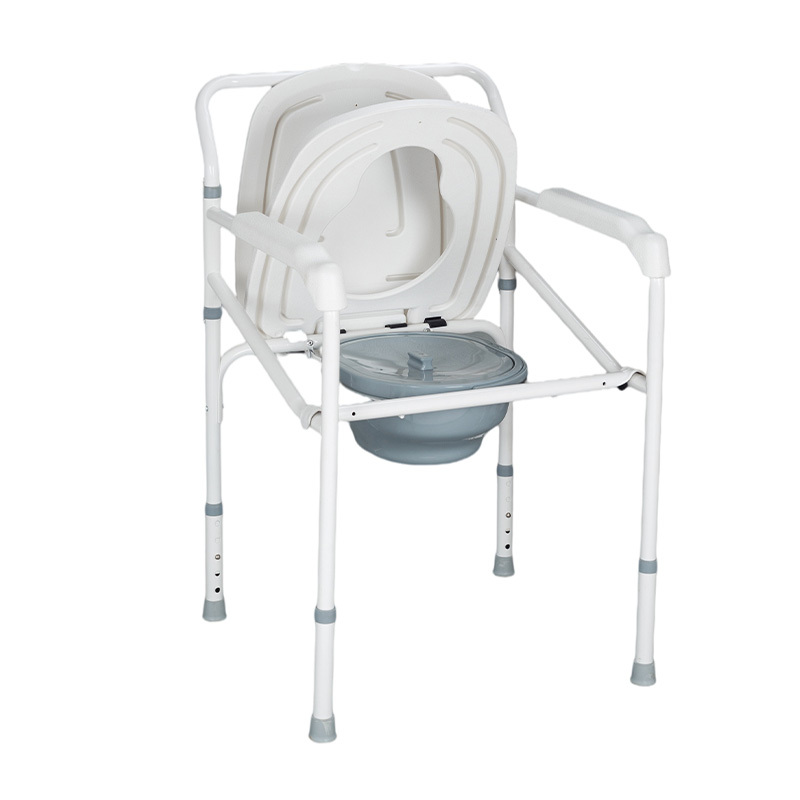 Height Adjustable Steel Commode Chair