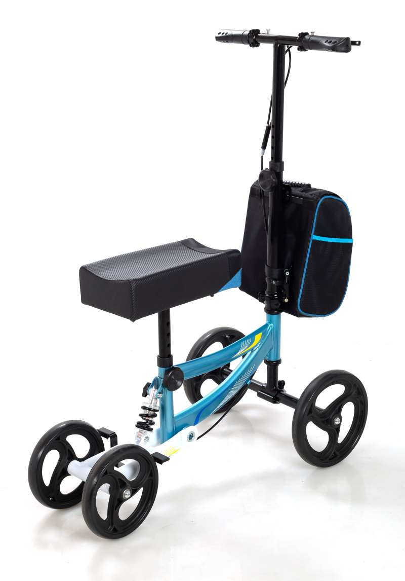 Foldable Knee Scooter Walker for Foot Injuries with shopping bag