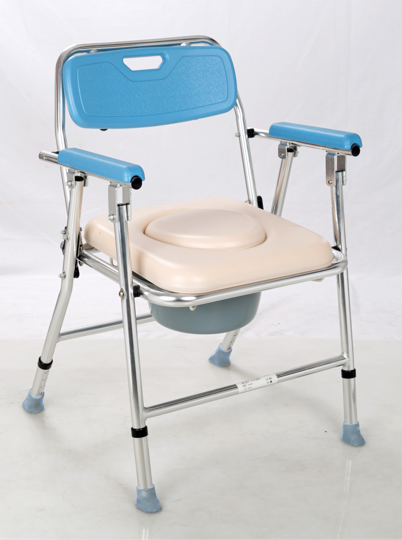 Comfortable Aluminum Commode Chair With Armrest