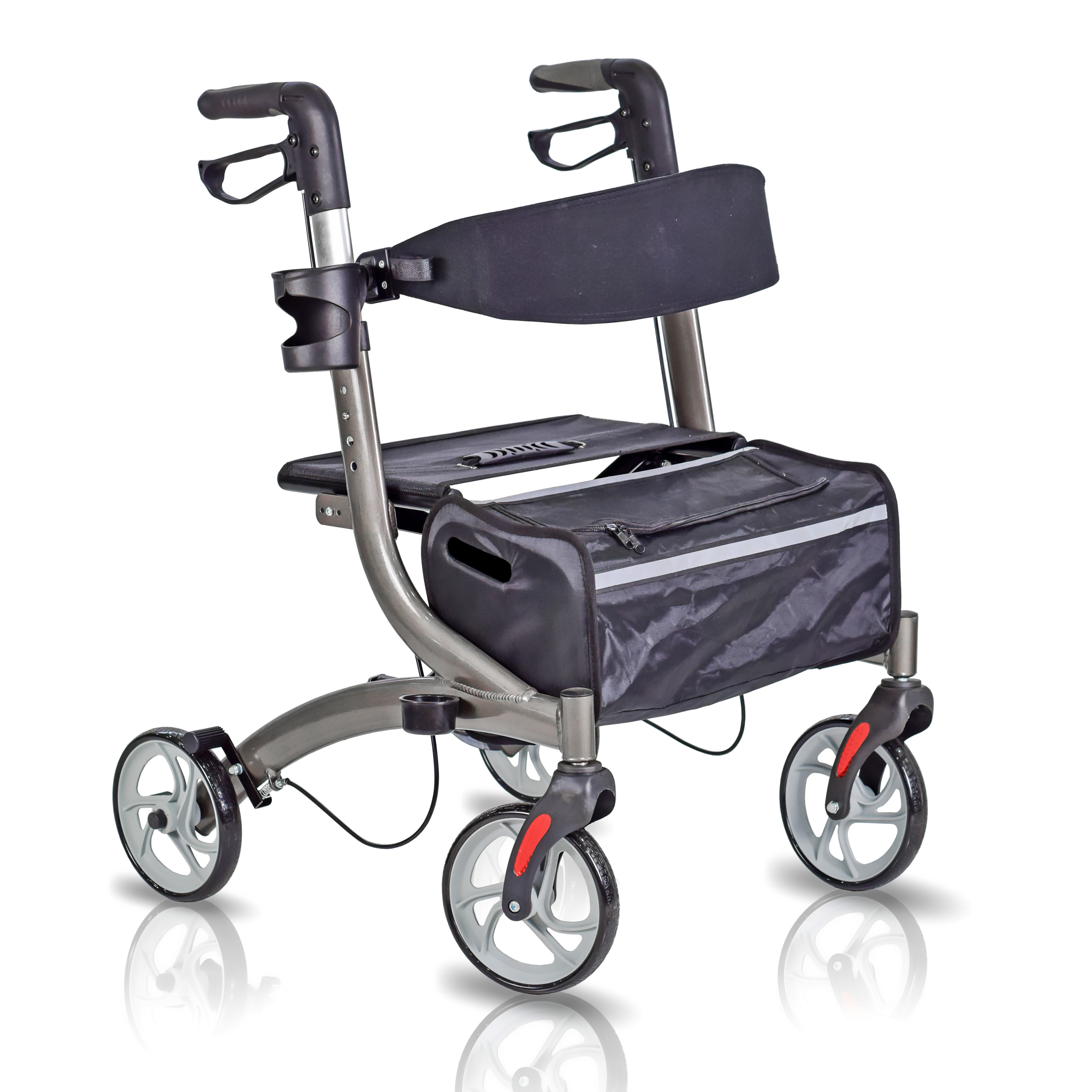 Deluxe Rollator Walker for Folding with Seat
