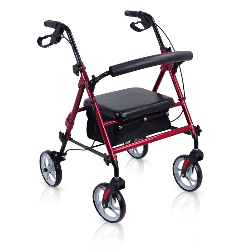 Delux Foldable Safety Aluminum Rollator with Detachable Bag