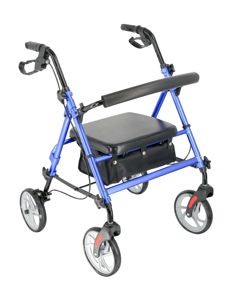 Delux Foldable Safety Aluminum Rollator with Detachable Bag