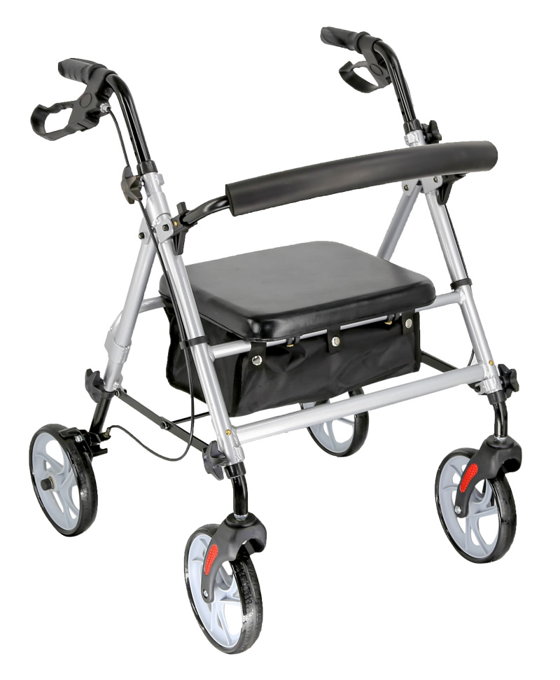 Delux Foldable Safety Aluminum Rollator with Detachable Bag