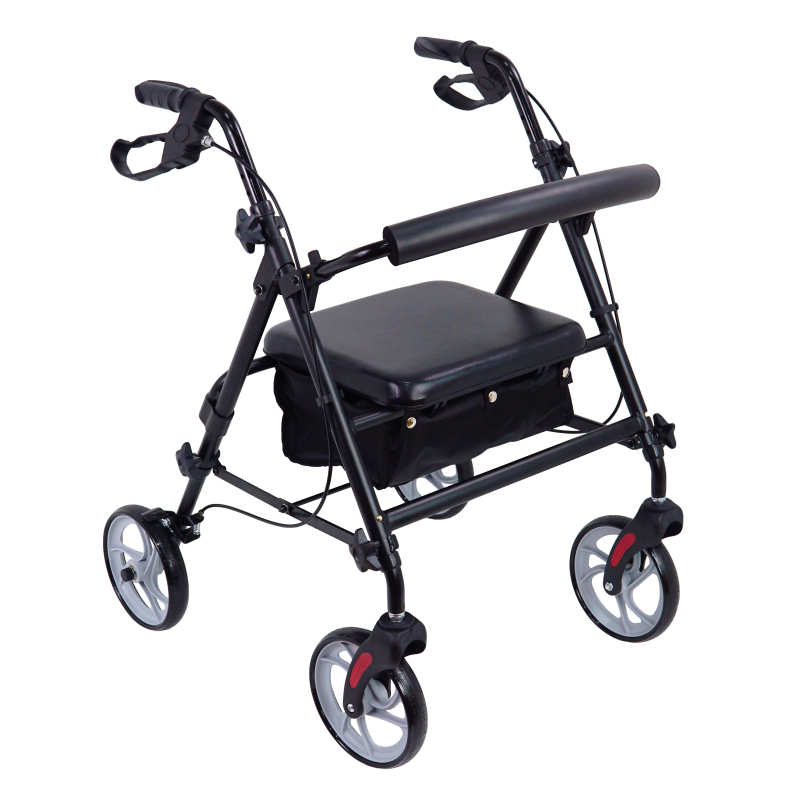 Delux Foldable Safety Aluminum Rollator with Detachable Bag