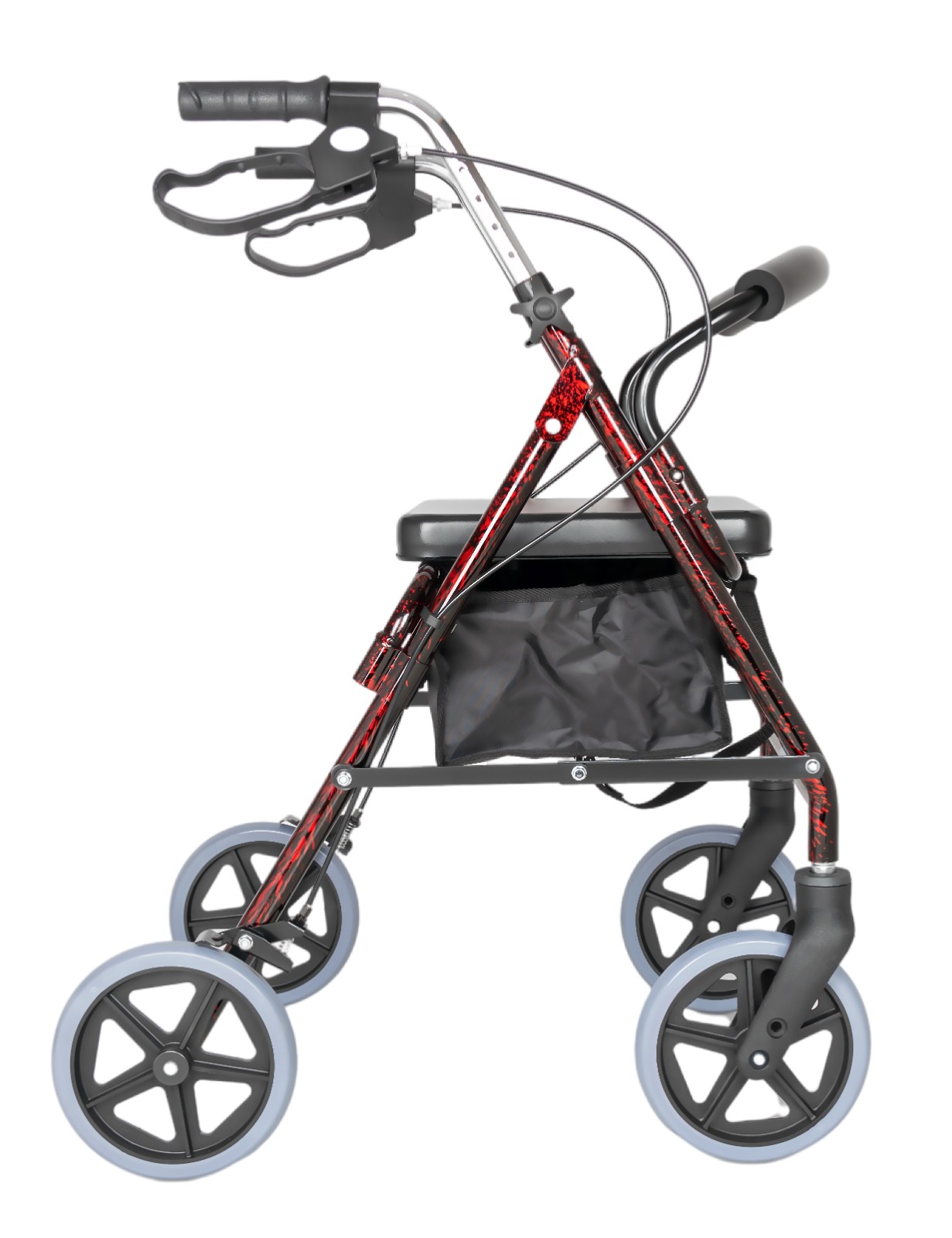 Delux rollator with footrest
