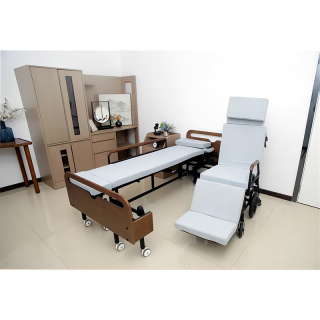 Letto per sedia a rotelle per assistenza domiciliare con funzioni in legno
