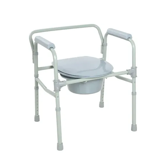 Does the grip material of the portable toilet chair meet hygiene requirements?