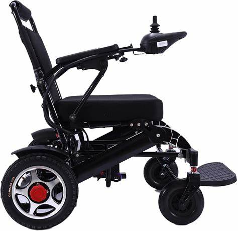 What is the difference between a powered folding wheelchair and a regular wheelchair?