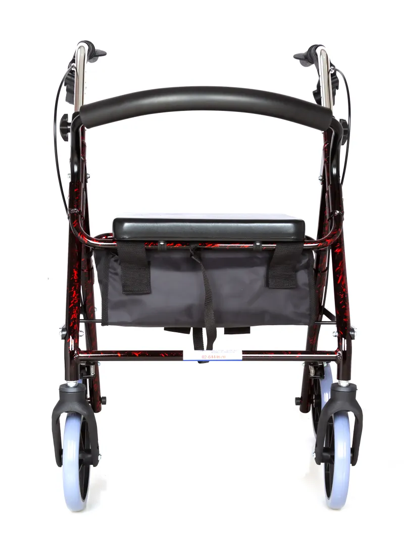 four-wheeled rollator walker