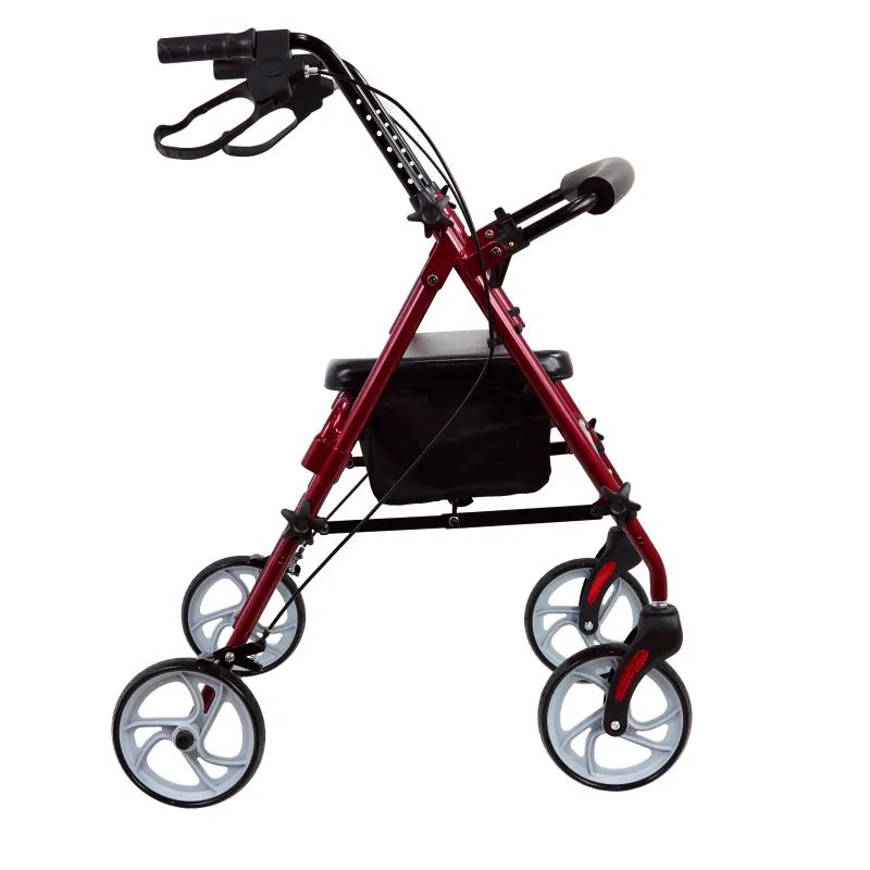 What is the difference between large and small wheels on a rollator walker?