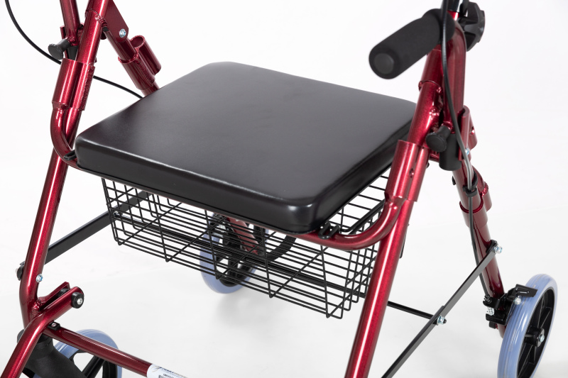 Delux Foldable Aluminum Rollator With Footrest and Armrest