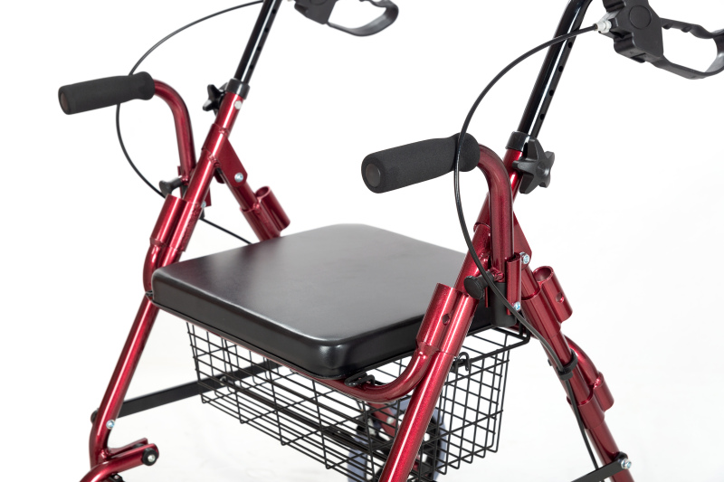 Delux Foldable Aluminum Rollator With Footrest and Armrest