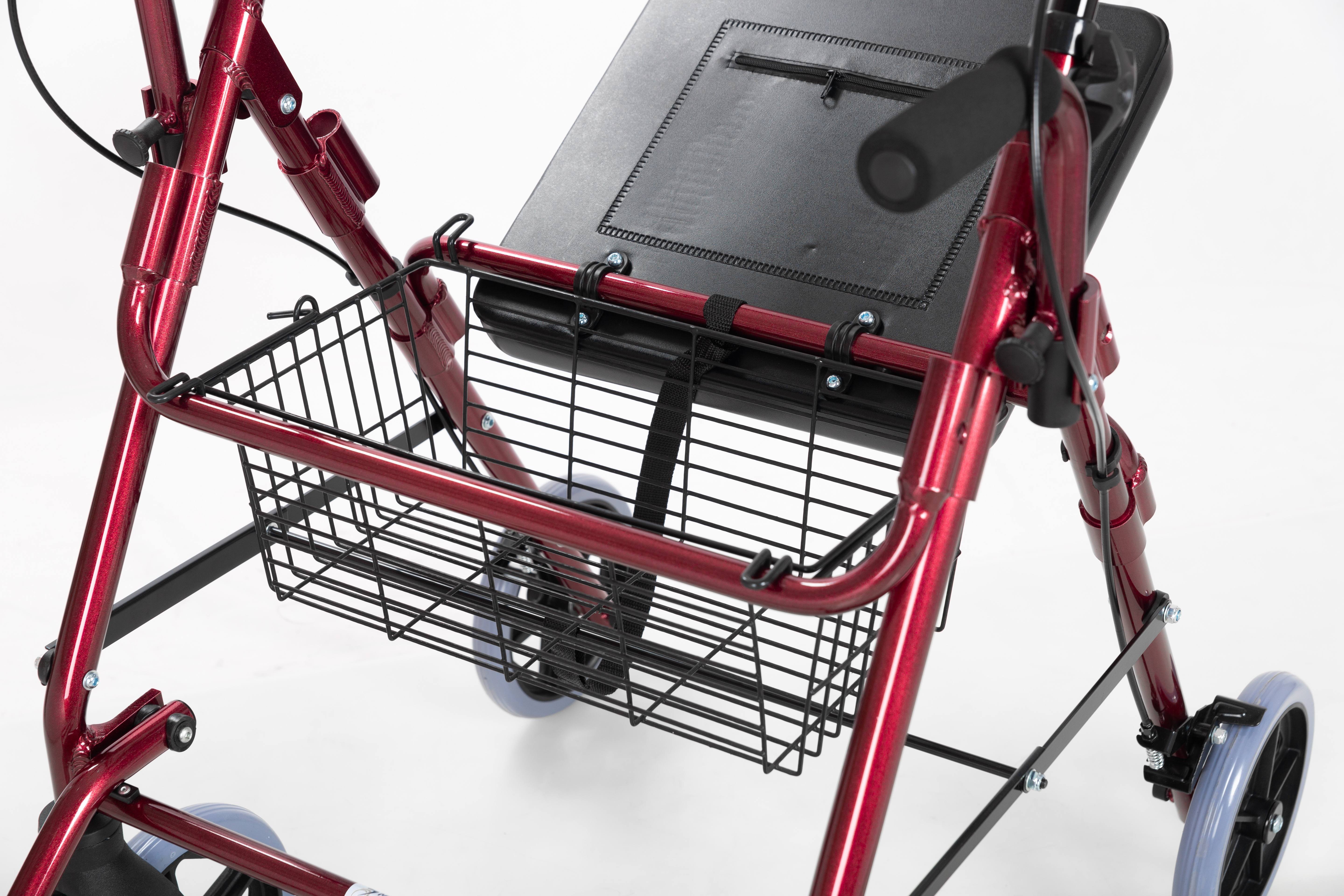 Delux Foldable Aluminum Rollator With Footrest and Armrest