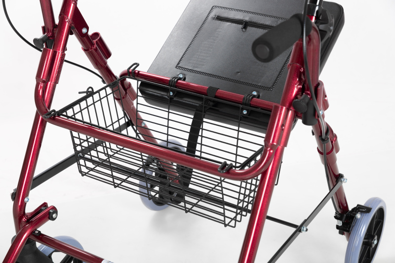 Delux Foldable Aluminum Rollator With Footrest and Armrest