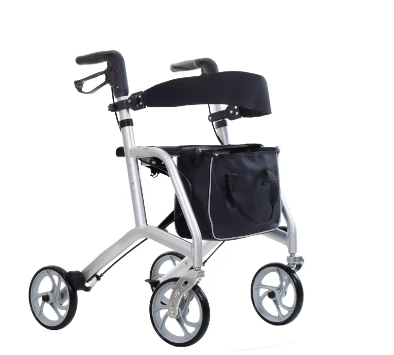 rollator with wheels and a seat