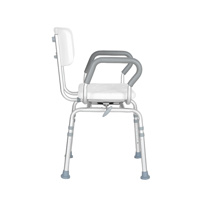 360°Swivel Aluminum Shower Chair with Hand-Rest and Tool