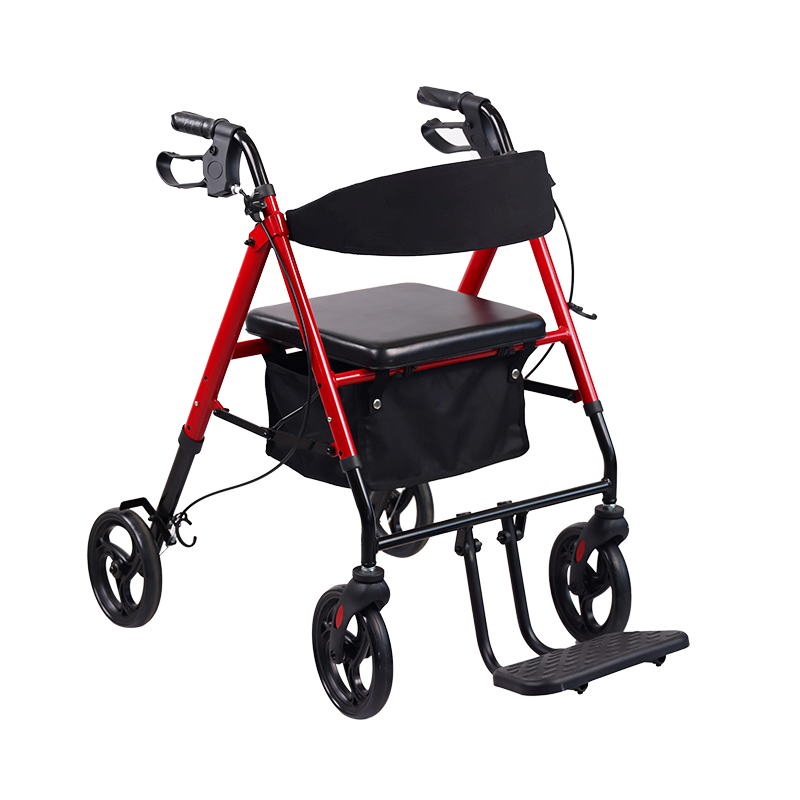 Aluminum Foldable Rollator with Footrest (KD-Version)