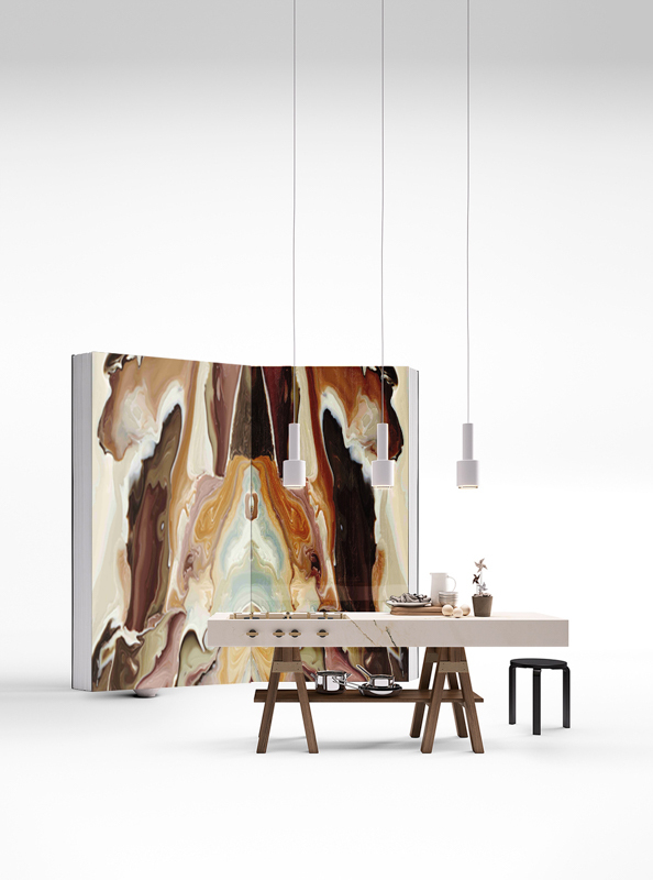 Полупрозрачная каменная полированная панель из искусственного оникса