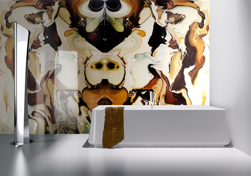 Полупрозрачная каменная полированная панель из искусственного оникса