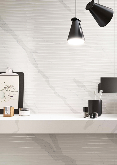 Carrara Bookmatching muur achtergrond