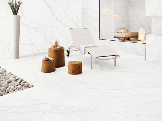 سنو وايت كوارتز سطح الطاولة هندسيا