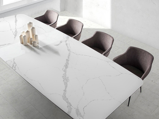 Pedra branca estatuária de quartzo calacatta