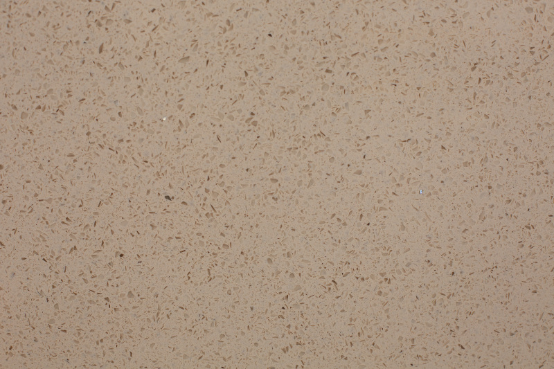 Design de cozinha de quartzo artificial de cristal bege