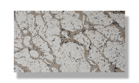 Luxuriöser weißer Kunstquarz-Arbeitsplattenboden im Design