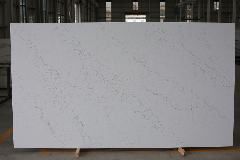 PXQZ220222-4 White Quartz With Black Stripes Scattered for Vanitytop