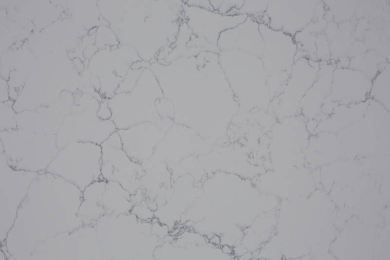 バニティトップ用に散りばめられたブラック ストライプのピュア ホワイト クォーツ