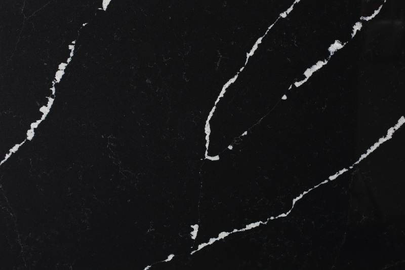 Cuarzo Artificial Negro Con Vetas Blancas Sobremesa