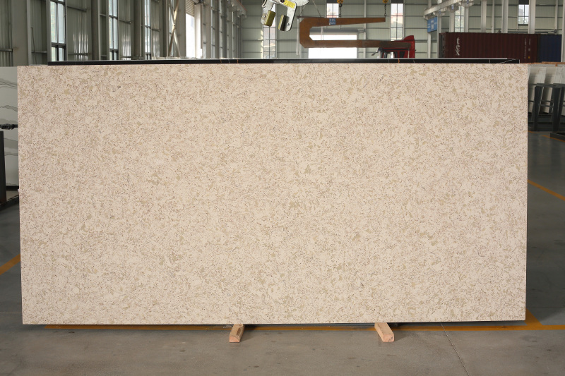 PXQZ4407 Beige Solid Color Artificial Quartz 2CM Thickness Stone Slabs