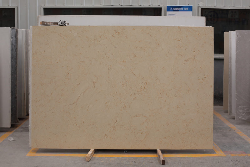 Sol en pierre reconstituée beige Golden Lines