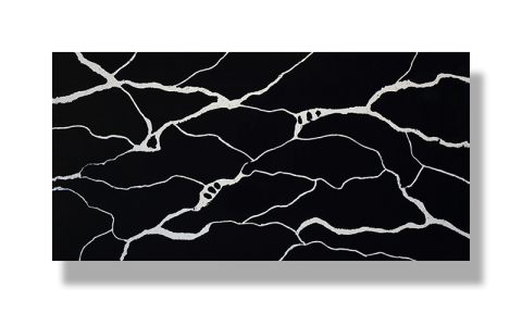 Aanrechtblad met zwarte dikke plaat keukeneiland