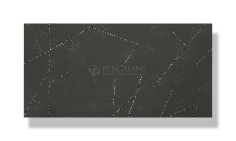 PXQZ210625-1 matte black Hand Made Artificial Quartz Scratch-resistant Table Top