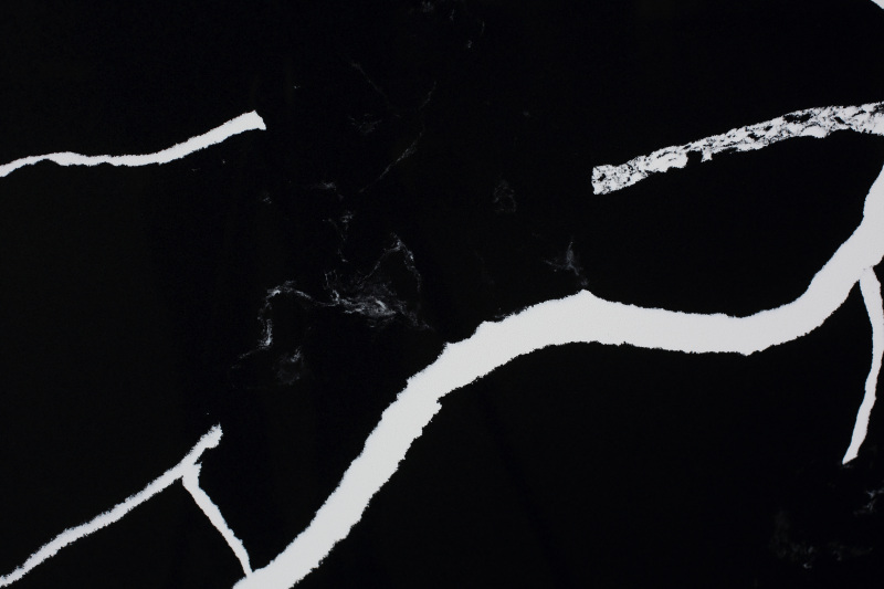 Dalle assortie de livre de quartz artificiel Marquina noir