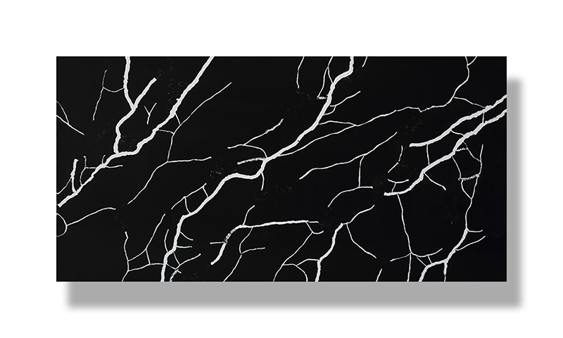 Dalle assortie de livre de quartz artificiel Marquina noir