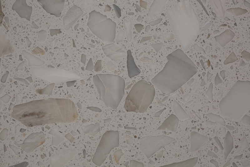 PX1008 Large Particle White Artificial Marble Floor Paving Stone Tile