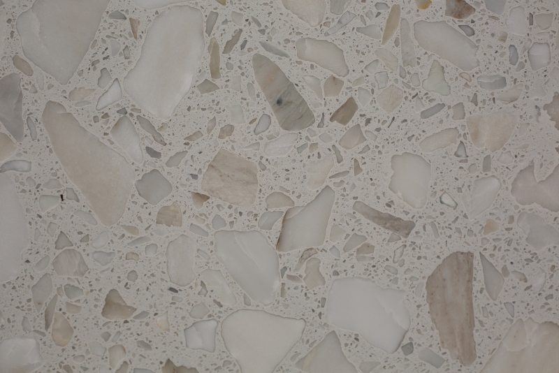 PX1008 Large Particle White Artificial Marble Floor Paving Stone Tile