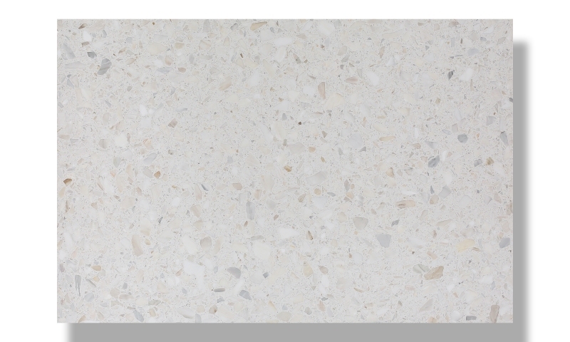 PX1008 Large Particle White Artificial Marble Floor Paving Stone Tile