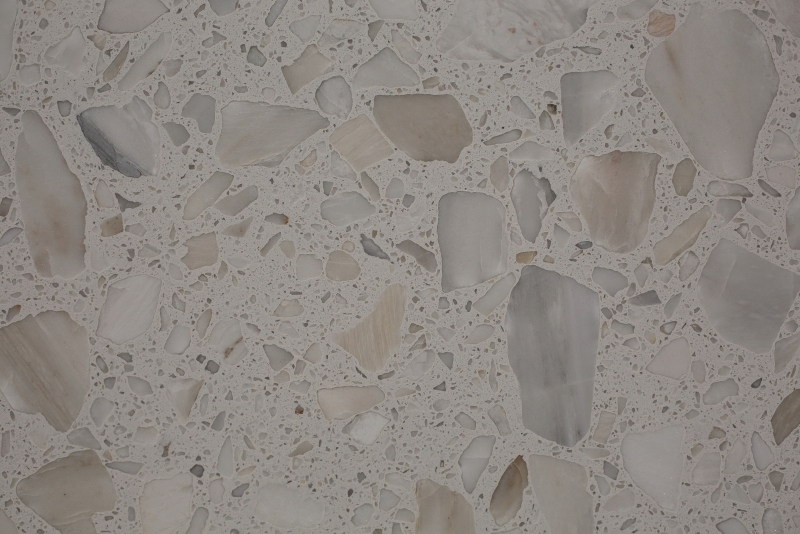 PX1008 Large Particle White Artificial Marble Floor Paving Stone Tile