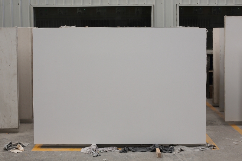 PX0004 Pure White Artificial Marble Flooring Tile Faux Stone Wall Panels