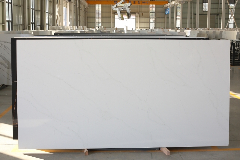 PXQZ190324-3 White Artificial Quartz Stone Flooring