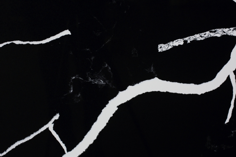 PXQZ180522-3 Black Marquina Artificial Quartz Big Slab Super Jumbo Size Stone