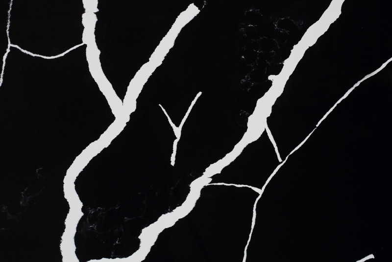 PXQZ180522-3 Black Marquina Artificial Quartz Big Slab Super Jumbo Size Stone