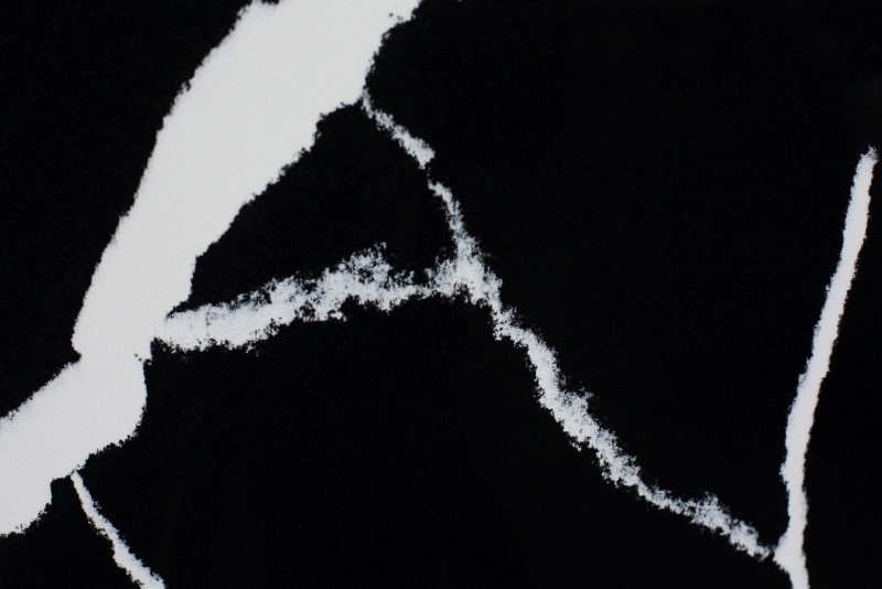 PXQZ180522-3 Black Marquina Artificial Quartz Big Slab Super Jumbo Size Stone